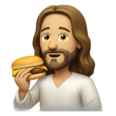 Jesus Christ taking a bite of a cheeseburger  sticker