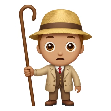 cartoon character with Resentment - bitter indignation at having been treated unfairly - waving cane sticker