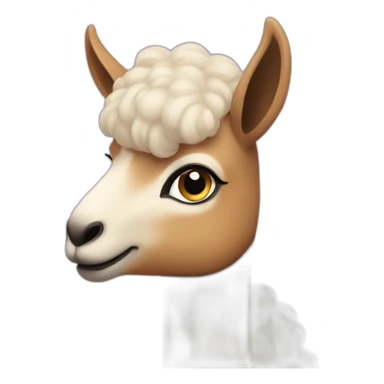 Alpaka with Styled hair sticker