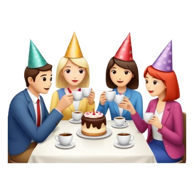 tea party in a coffee shop  sticker