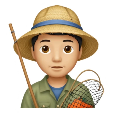 Chinese fisherman sticker