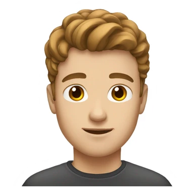 white young man brown hair sticker