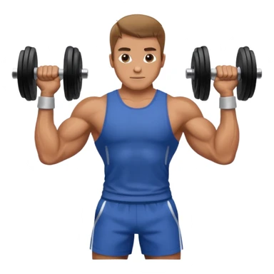 a man lifting dumbbell in gym  sticker