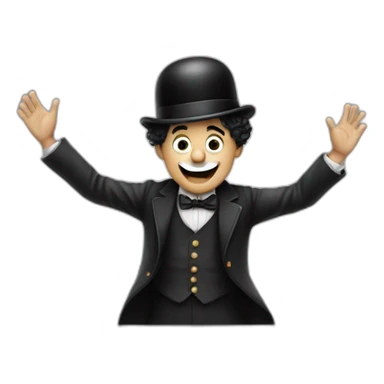 Charlie Chaplin with hands up sticker
