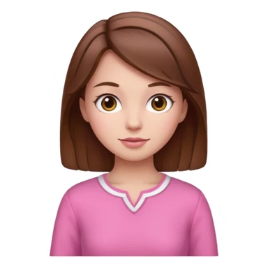 pink wearing girl with brown hair sticker