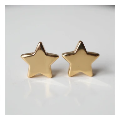 realistic star-shaped earring with a glossy finish, isolated on a transparent background, no visible background sticker