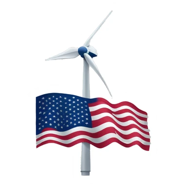 wind generator usa flag sticker