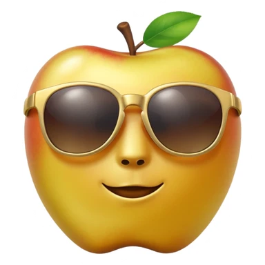 faceless golden apple with sunglasses sticker