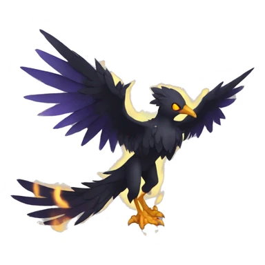 Fantasy legendary godly dark bird shadow-type-Phoenix Fakemon full body sticker