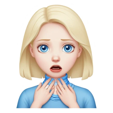 girl choking her neck sticker