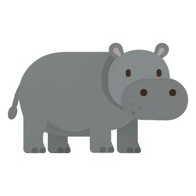 Flat design style hippopotamus sticker