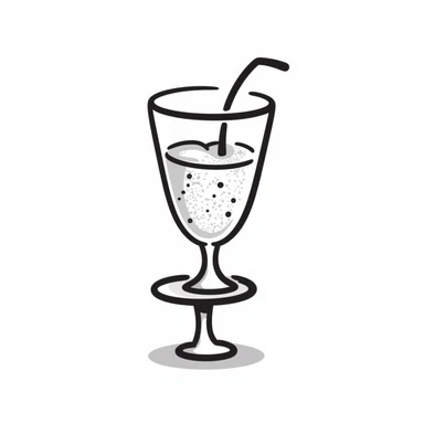 a glass of orange juice, hand drawn doodle style sticker