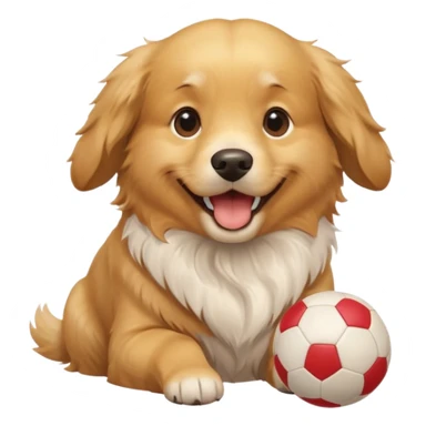 golden retriever playing balls sticker