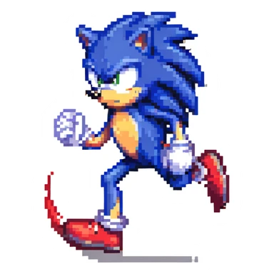 Sonic the Hedgehog sprinting with red trail sticker