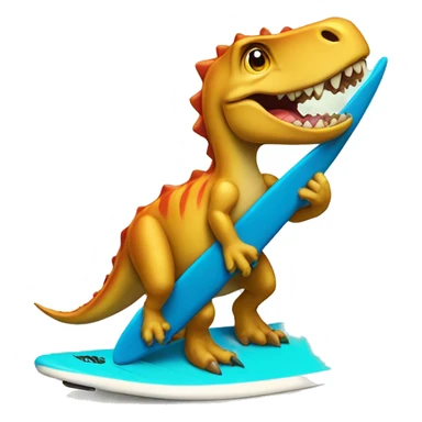 Dino on a surf board sticker