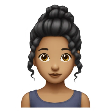 Little girl hair black Asian sticker