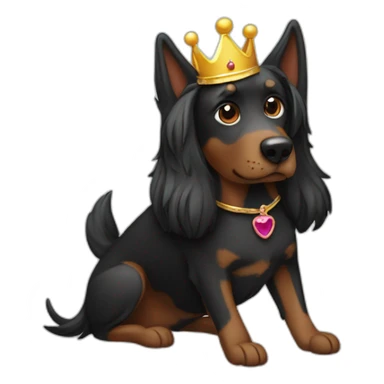 black-dog-ear-flaps-princess-crown sticker