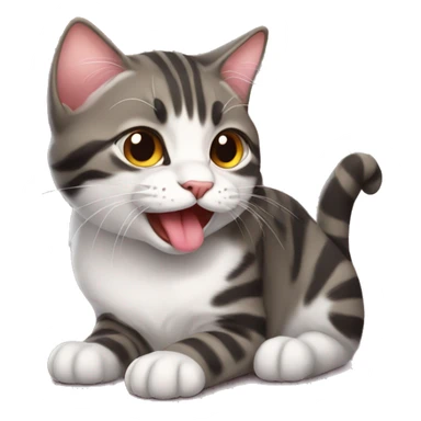 Cat with tongue out cute  sticker