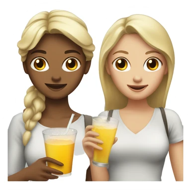 Blond and brunette girls with drinks in their hands sticker