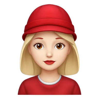 different woman with red hat sticker