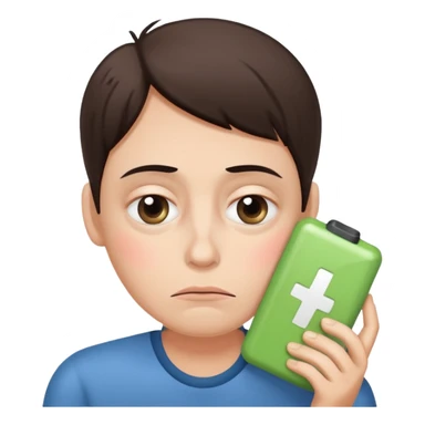 tired and exhausted with undereye bags add low power sign sticker