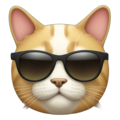 fat cat with sunglass full body  sticker