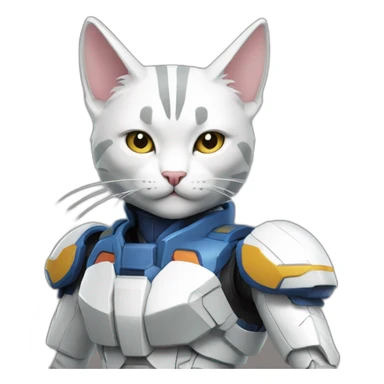 Cat Gundam hero pose sticker