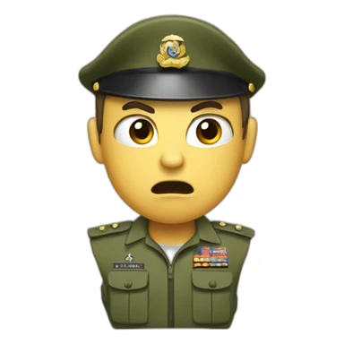 Angry army person sticker
