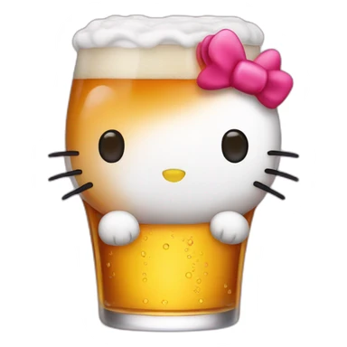 Hello kitty drink beer sticker