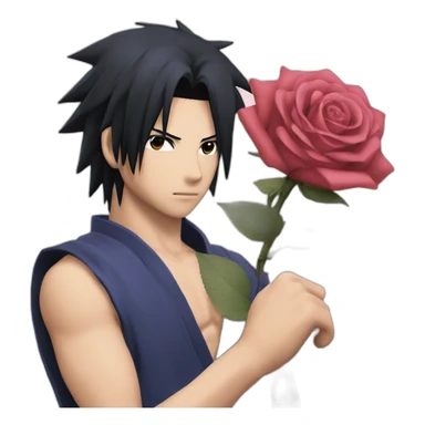 Sasuke qui offre une rose sticker