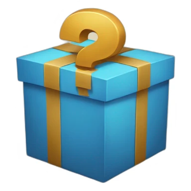 mystery box with question mark sticker