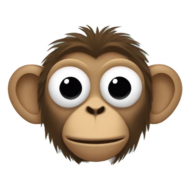 monkey covering eyes with hair sticker