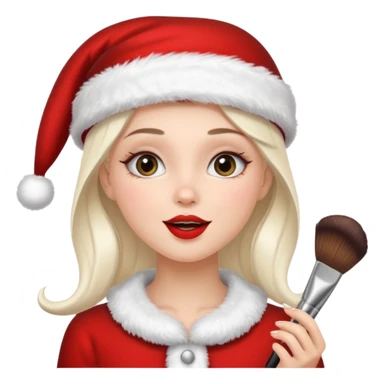 clean and vanilla girl who loves cosmetics and fashion with santa claus hat like holiday mood sticker