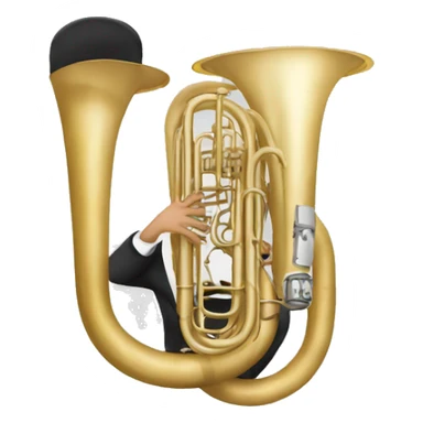 Bold tuba player sticker