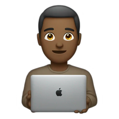 men with macbook on profile sticker