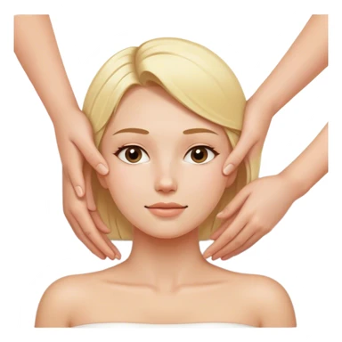 Blonde girl getting a massage sticker