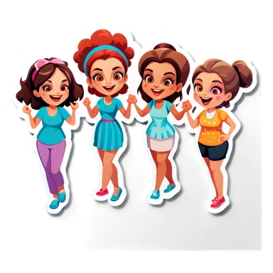 Crazy group of women sticker