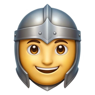 Clash of Clans aesthetic Playful Knight Portrait Emoji, Head tilted with a subtle, cheeky smile peeking from beneath an open helm, showcasing a compact, stylized armored build with bright, expressive eyes in natural skin tone, Simplified yet irresistibly charming features, highly detailed, glowing with a warm, inviting metallic glow, high shine, spirited and approachable, stylized with an air of whimsical chivalry, soft glowing outline, capturing the essence of a playful knight exuding friendly valor! sticker