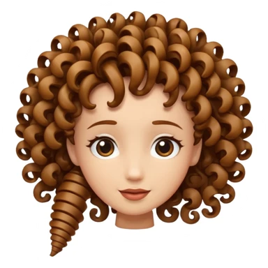 curly hair strand shaped like a spiral sticker
