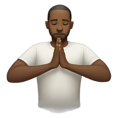 white man prays sticker