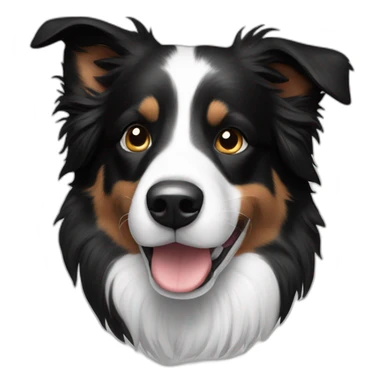 border collie only black white sticker