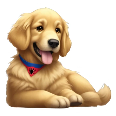 Golden Retriever Ln. on Spider-Man’s lap sticker