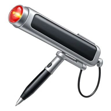 the neuralyzer from Men in Black movies; an expandable silver probe with a pocket clip like a pen with a red light at the tip sticker