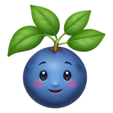 Un emoji fruit myrtille avec des feuilles sticker