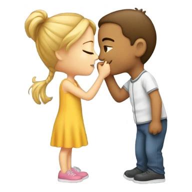 Girl giving cheeck kiss to a boy sticker