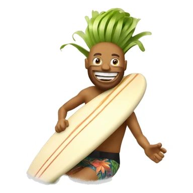 Maui onion riding a wave on a surf board  sticker
