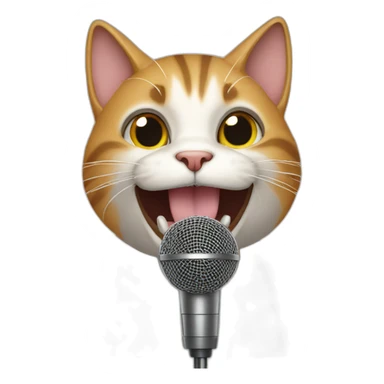 cat singing into mic sticker