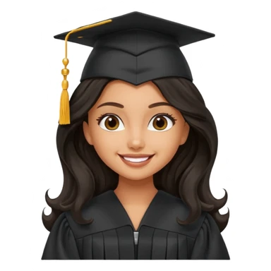 a pretty tan bratz girl with black wavy long hair graduating sticker