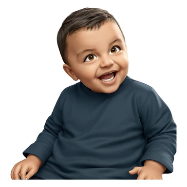 happy boy indoors smiling sticker