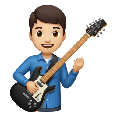🙂 bu emojinin elinde eloktronik gitar olsun elektronik gitar siyah olsun sticker